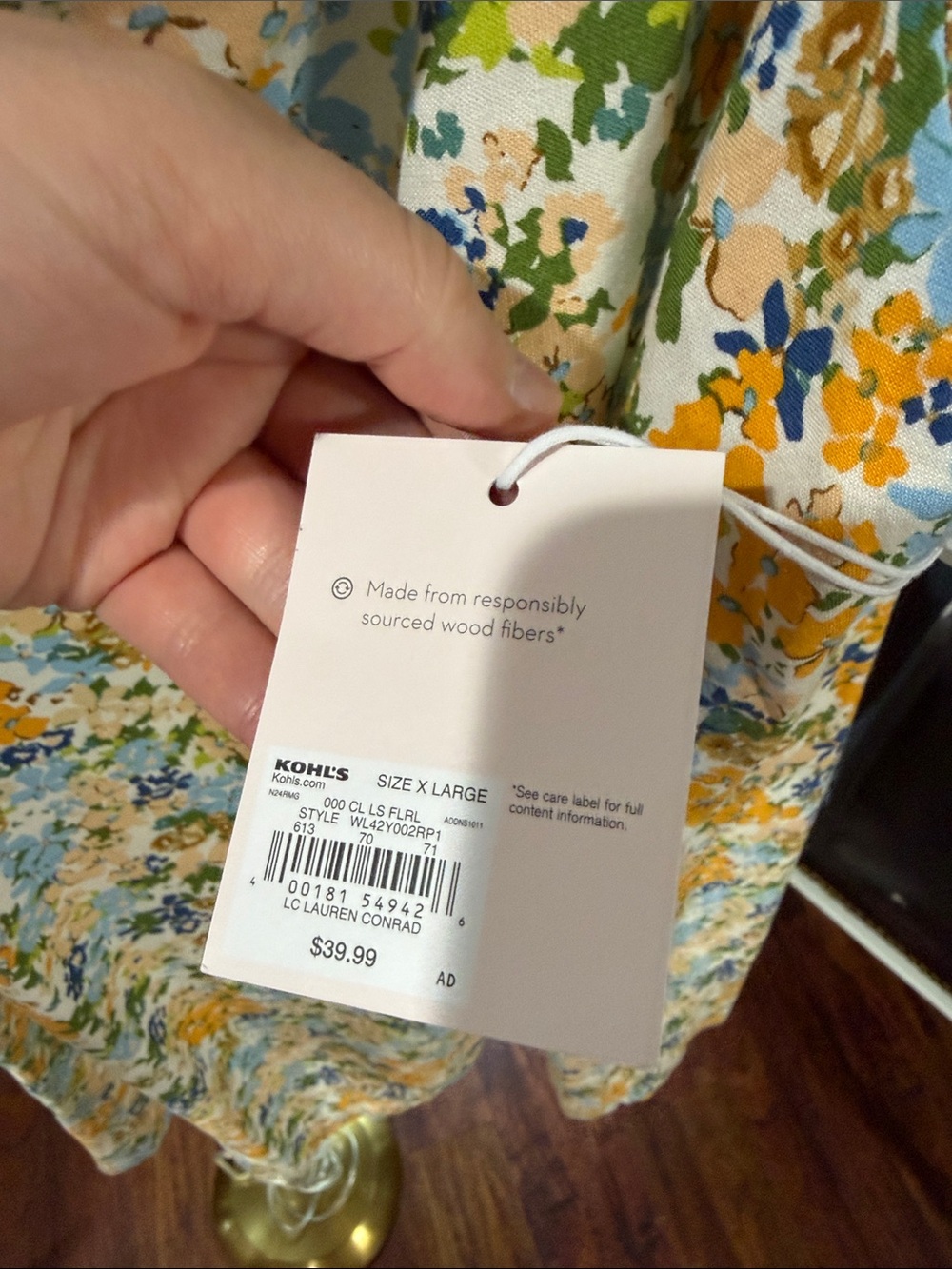 LC Lauren Conrad Floral Tank Mini Dress in Yellow, Blue & Green - Picture 3 of 4